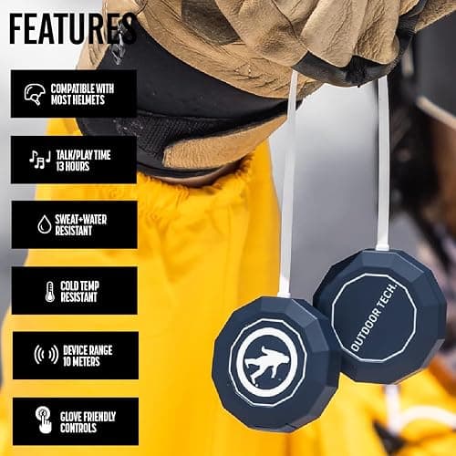 Outdoor Tech - Chips 3.0 Bluetooth Helmet Speakers - True Wireless Helmet Bluetooth Headphones for Skiing, Snowboarding, Mountain Biking, and Climbing thumbnail 3