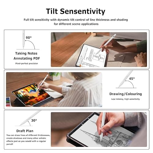 MYSTILUCK Stylus Pen for iPad 11th & 10th Gen - 2X Faster Charging, Tilt & Palm Rejection, Works with iPad Pro 12.9/11/M4, Air 5/M2, Mini 6, iPad 6th-11th Gen (2018-2025) thumbnail 5