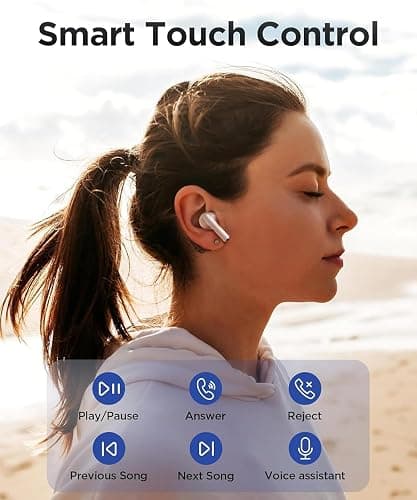 Wireless Earbuds, Bluetooth 5.4 Headphones In Ear with Charging Case, 48H Playtime Bluetooth Earphones with ENC Noise Cancelling Mic, IPX8 Waterproof Sports Wireless Headphones for iPhone/Samsung/iOS thumbnail 7