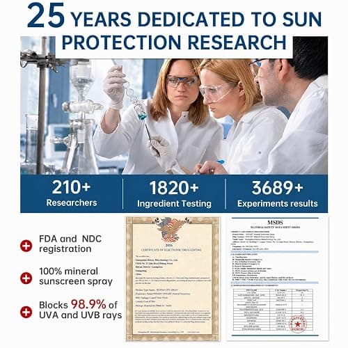 Reef Safe Sunscreen Spray SPF 50, Zinc Oxide Mineral Sunscreen Spray, Broad Spectrum UVA/UVB Protection, 360° Spray, Lightweight & Water Resistant, 6.76oz/200ml thumbnail 6