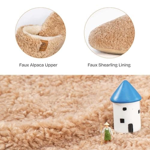EverFoams Women's Fuzzy Slip-on Slippers Warm Cozy Soft Lightweight Memory Foam Indoor House Shoes thumbnail 4