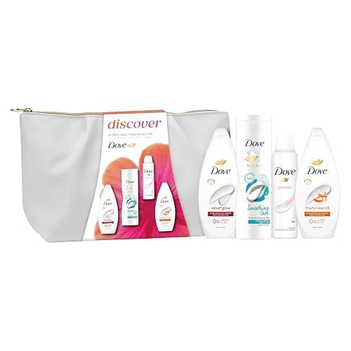 Dove Gift Set Discover Ultimate Beauty Bag Collection with two body washes, a body lotion, an anti-perspirant and a Beauty Bag perfect gifts for her 4 piece - Image 1