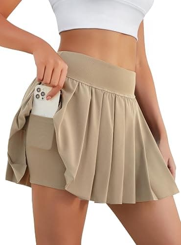 DLOODA Pleated Skirts for Women High Waisted Tennis Skirt Athletic Skorts with Pockets Shorts Workout Golf Skort thumbnail 2