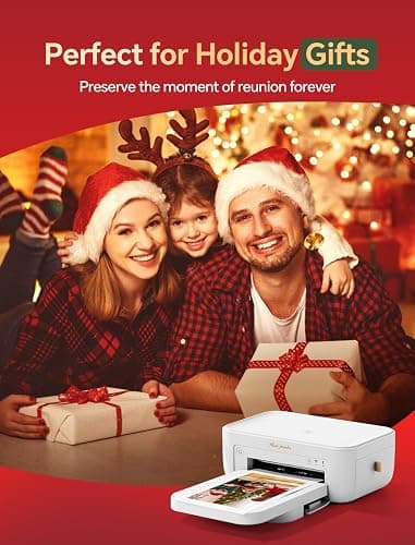 HPRT Photo Printer 4x6,+108Sheets&2ribbon,Instant Picture Printer for iPhone, Android, Smartphone,Portable Photo Printers for Home Use,Thermal Dye-Sublimation, AR Video Printing（White） thumbnail 2