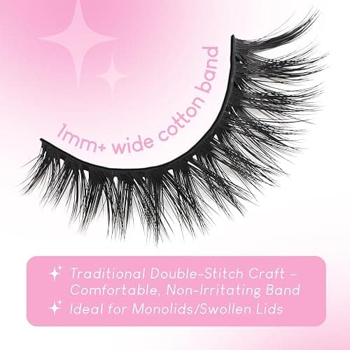 Azenlo False Eyelashes 20 Pairs Wispy Lashes Faux Mink Lashes 14mm 3D Fluffy Cat Eye Lashes （style 20-061) thumbnail 3