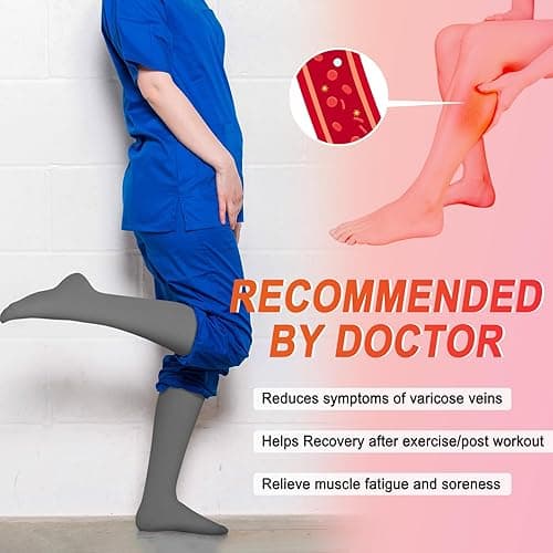 Iseasoo 4 Pairs Compression Socks for Women Circulation-Best Support for Nurses,Running,Athletic,Travel - 01-black/Grey/White/Pink - Large-X-Large thumbnail 2