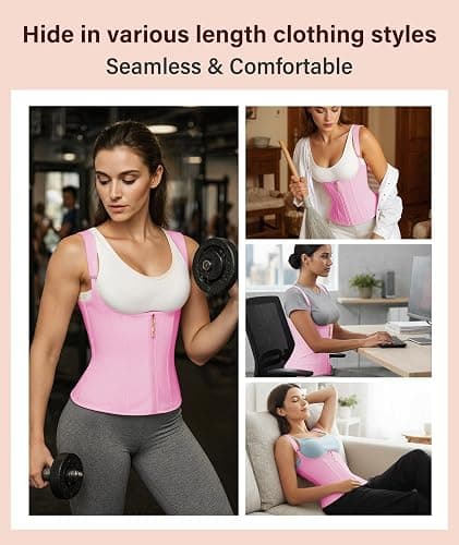 SHAPEBUS Waist Trainer for Women Lower Belly Fat Corset Shapewear Tummy Control Faja Body Shaper Waist Cincher thumbnail 7