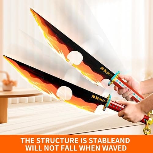 SATHIBI 82.6in Demon Swords Building Set,Tengen Uzui Sword Building Block with Stand Model Kits Katana Toy,Creative Gifts for Swords Fan Adults 14+ (1478 PCS) thumbnail 6