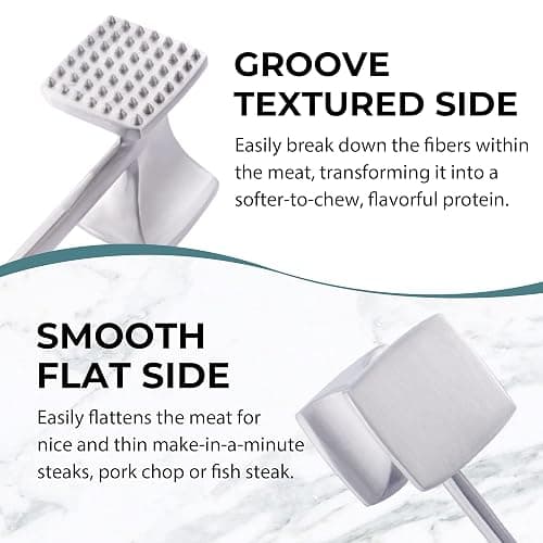 KITEXPERT Meat Tenderizer Hammer with Comfortable-Grip Handle, Dual-side Mallet for Kitchen, Heavy Duty Pounder For Tenderizing Steak, Beef and Fish thumbnail 4