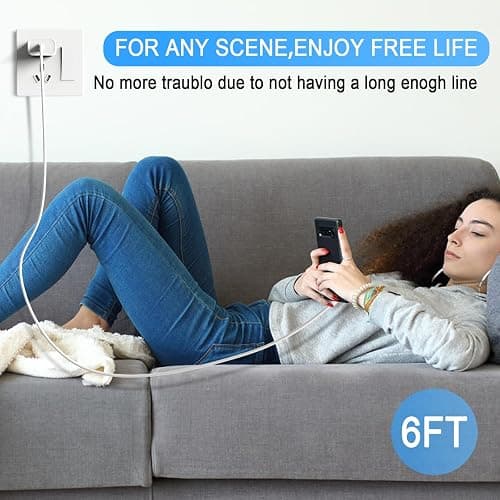 iPhone 17 16 15 Charger, USB C Charger, 4-Pack Fast Wall Charging, USB-C Chargers Block (4-Pack 6 ft Cable Included) for iPhone 17/16/15/15 Pro/15 Pro Max/iPad Pro/AirPods Samsung & More thumbnail 7