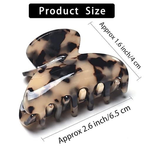 Medium Claw Hair Clips for Women Girls Tortoise Hair Jaw Clips Celluloid Hair Claw Clamps Leopard Print Hair Clasp 3 Pack Mother's Day Gifts thumbnail 4