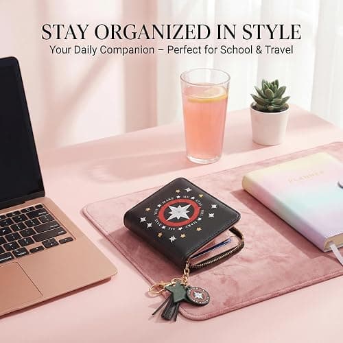 ZAYNORIA Wallet and Keychain Set, PU Leather Wallet with Matching Keychain, Stylish Korea Gifts and Everyday Merchandise thumbnail 5