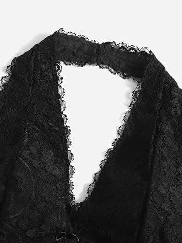 SOLY HUX Women's 2 Piece Halter Lace Bralette Bra thumbnail 4