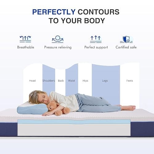 Gelsea 6 Inch Full Size Mattress, Gel Cooling Memory Foam Mattress in A Box, Medium Firm Feel for Back Pain Relief, CertiPUR US Certified thumbnail 3
