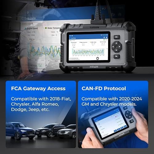 TOPDON ArtiDiag500 4 System OBD2 Scanner, Scan Tool with 6 Reset Service | Oil/Throttle/SAS/TPMS/BMS/EPB Reset, Car Check Engine Code Reader for ABS/SRS/Engine/Trans, FCA, CANFD, Lifetime Free Update thumbnail 5