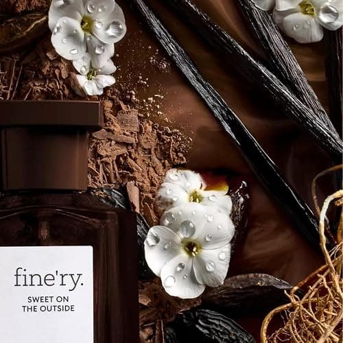 Fine'ry Vanilla Gourmand Sweet on the Outside Eau de Parfum - Long-Lasting Perfume for Women - Vanilla, Cacao Wood & Smoked Vetiver - Warm, Full Size Hair & Body Fragrance, Gift for Her (60mL) thumbnail 5
