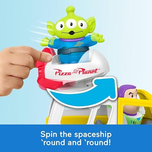 Fisher-Price Little People Toddler Toy Disney & Pixar Toy Story Pizza Planet Truck with Buzz Lightyear & Alien Figures for Kids Ages 18+ Months thumbnail 5