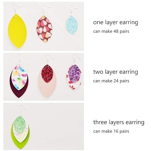 AOUXSEEM 321 Pcs Faux Leather Earrings Making Kit for Beginner, Contains 96 Pre Cut Evil Eye Earring Pieces with Hooks Jump Rings Opener Earring Display Cards and Self-Adhesive Bags thumbnail 6