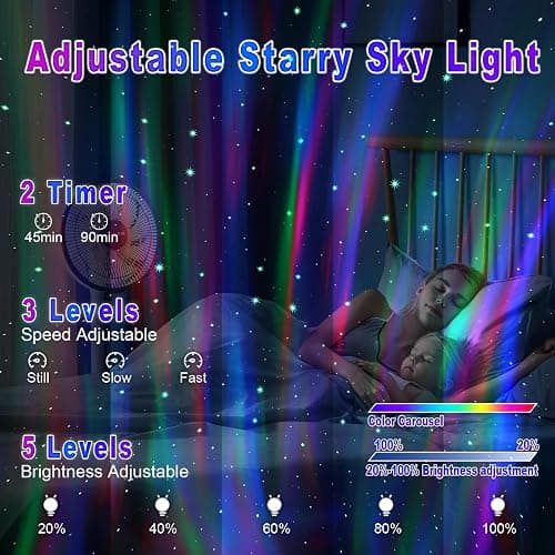 Star Galaxy Night Light Projector for Kids Bedrooms -Star Projector- Little Bee Projector Lamp- Galaxy Projector with Timing and Remote Control Functi thumbnail 3