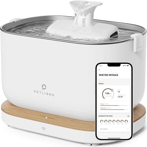 PETLIBRO App-Controlled Cat Water Fountain, Pet Water Fountain with Stainless Steel Tray, Water Fountains for Cats Indoor with Drinking Monitoring, Cat Fountains for Drinking with 2 Wireless Pumps - Image 1