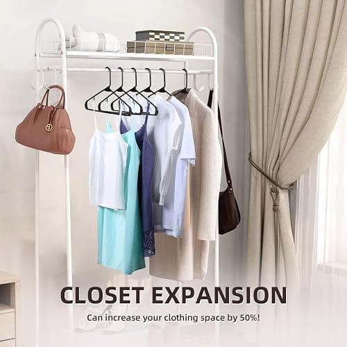 Plastic Clothes Hangers Pink, 40 Pack Space Saving, Sturdy Design for All Garments thumbnail 6