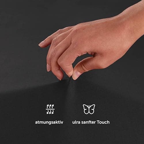 Blumtal® Spannbettlaken 180x200cm aus Microfaser - Oekotex zertifiziertes Bettlaken 180x200 - Leintuch 180x200/Spannbettuch 180x200cm - Spannleintuch 180x200-180x200 Spannbettlaken - Laken - Schwarz thumbnail 6