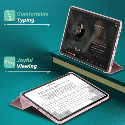 iMieet iPad Air 11 Inch Case M3 2025/M2 2024 - iPad Air 5th/4th Generation Case 2022/2020 10.9 Inch, Slim Hard PC Translucent Back Shell Cover, Support Touch ID(Pink) thumbnail 5