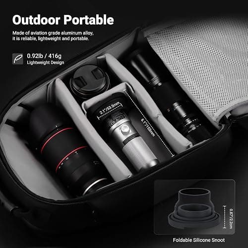NEEWER Basics RGB Photography Flashlight,4 Colors/20 GOBO Filters/CRI95+/7500mAh,10W 6300K Portable LED Video Spotlight Patterned Ambient Aluminum Sunset Light for Recording Studio Lighting, USB, FL10 thumbnail 8