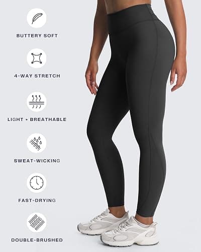 Aoxjox High Waisted Workout Leggings for Women Trinity Yoga Pants 26.5" - Black - X-Large thumbnail 5