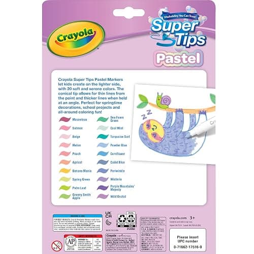 Crayola 20ct Pastel Supertip Markers - 20 Count (Pack of 1) thumbnail 3