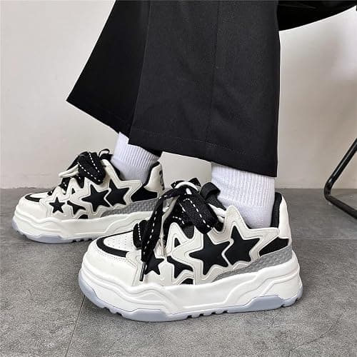 Star Shoes Walking Cute Sneakers for Women Thick Sole Y2K Shoes Walking Shoes Flat Platform Chunky Kawaii Style thumbnail 6