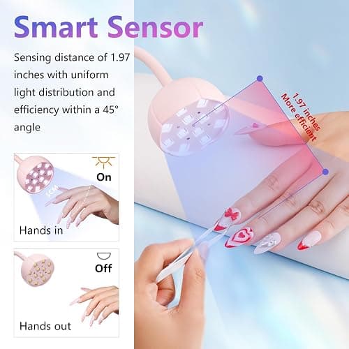 Makartt UV LED Nail Lamp - Gooseneck UV Light for Gel Nails Cherie Cordless USB 39mW/cm² Gel Lamp with 4 Times & Auto Sensor Professional Fast Flash Curing Polish Nail Art thumbnail 6
