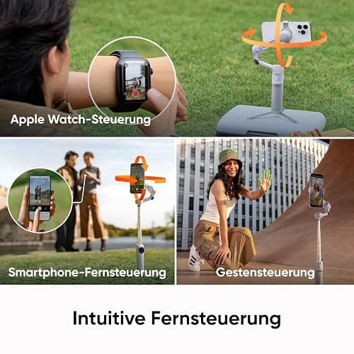 Insta360 Flow 2 Plus KI-Tracker-Bundle Hellgrau– Faltbarer Smartphone-Gimbal, KI-Tracking in jeder App, Multi-Personen-Tracking, Stativ/Selfie-Stick integriert, Fernsteuerung, für iPhone-/Android． thumbnail 8
