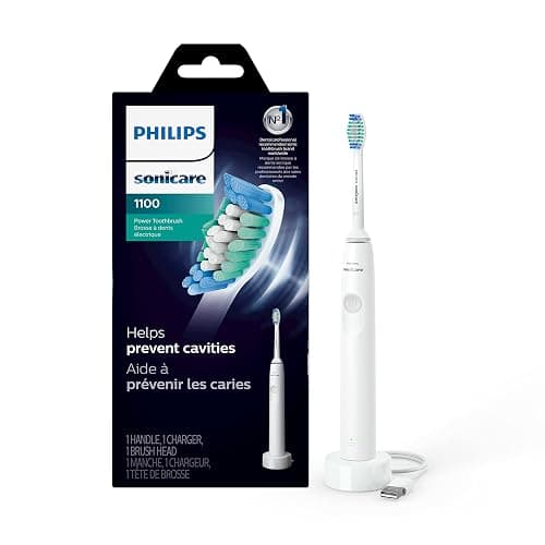 PHILIPS Sonicare 1100 Power Toothbrush, Rechargeable Electric Toothbrush, White Grey HX3641/02 - Image 1