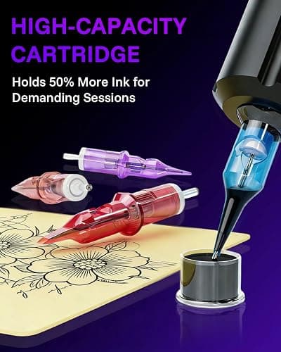 Neebol 50Pcs Tattoo Cartridge Needles Assorted Mixed Sizes - #12(3/5/7/9RL、5/7RS、7/9/15RM、15M1) - Professional Tattoo Needles Cartridges for Lining & Shading Disposable Membrane for Tattoo Pen thumbnail 7