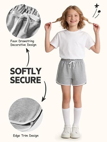 KIDDORY 5 Pack Girls Cotton Active Shorts Toddler Summer Shorts Multipack Soft Stretchy Sport Shorts for Playtime thumbnail 4