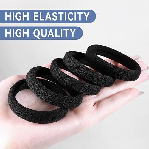 Ithyes hair ties no damage,Hair Bands for Women Thick Hair,20 Pcs Elastic Hair Ties for Women,Black Hair Bobbles for Women Men Girl,Hair Band Ponytail Holders,Hair Accessories,Scrunchies for Women thumbnail 3