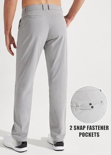 Libin Mens Golf Pants Stretch Work Dress Pants 30"/32"/34" Quick Dry Lightweight Casual Comfy Trousers with Pockets thumbnail 4