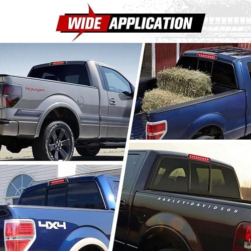FIERYRED Third Brake Light/Reverse Light Smoked Compatible with 2009-2014 Ford F150 Light,Rear Cab Light,3rd lights Power Saving IP67 Waterproof thumbnail 6