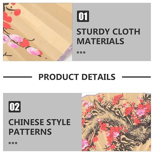 Kichvoe Riesenfächer-Wanddekoration: Orientalischer Feng-Shui-Wandfächer Chinesischer Fächer Chinesische Japanische Traditionelle Fächer Wandhintergrund Fächer-Hängedekoration thumbnail 7