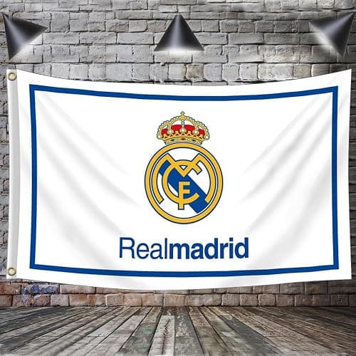 Konern Real Madrids Flag Banner 3x5 feet Soccer Durable Double Sides Football Soccer 2 Grommets(Duplex printing,Bright & Vibrant 150D Polyester,Brass grommet design is durable) thumbnail 4