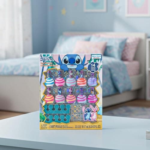 Stitch 10 Pc Kid Nail Varnish Set with Nail Accessories, Girl Gift Ages 3+ thumbnail 6