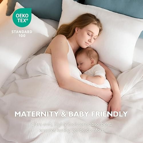 EMME Cream White Muslin Duvet Cover Queen Size, 100% Cotton Soft Gauze Bedding Set with 2 Pillowcases, Breathable Lightweight All Season Comforter Cover with Zipper & Corner Ties, 90"x90" thumbnail 3
