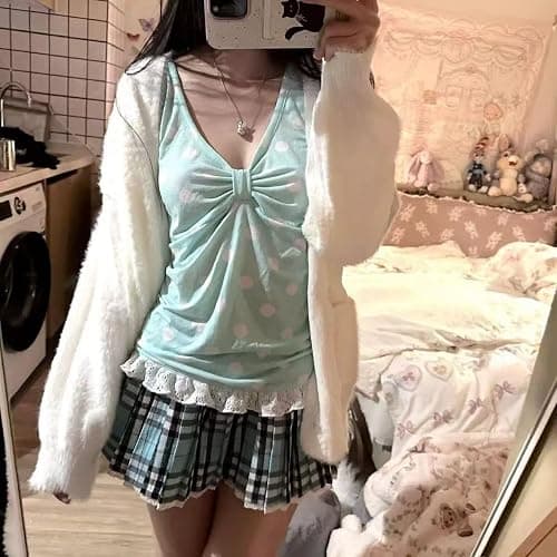 Y2k Grunge Striped Shirts Women Teen Girls Fitted Emo Goth Top 2000s Clothing Vintage Tees Mcbling Streetwear thumbnail 3