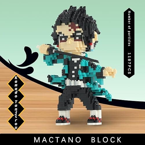 MACTANO Anime Demon Figure Micro Mini Building Set Slayer Tanjiro Kamado Building Block Toy for Adult-1187pcs - Tanjiro thumbnail 5