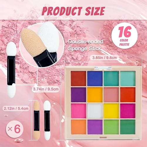 MKNZOME Nail Pigment Powder Palette, 16 Colors Solid Pigment Powder for Nails Set Pigmentos para Uñas, Nail Art Manicure DIY Accessories thumbnail 5