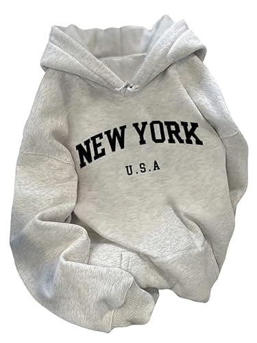 GORGLITTER Women's Letter Graphic Hoodies Drawstring Long Sleeve Sweatshirt Pullover - Image 1