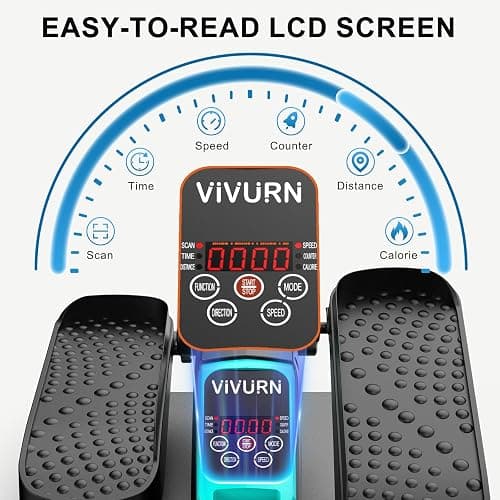 VIVURN-018 Under Desk Elliptical 12 Speed 5 Modes Mini Motorized Leg Exerciser While Sitting for Seniors As Seen on TV with Non-Slip Mat Quiet & Portable Electric Pedal Exerciser for Home and Office thumbnail 4