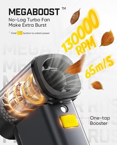 Fanttik B10 Pro Max Electric Air Duster, 130000RPM Brushless Motor, Compressed Air Duster, 6 Gears Adjustable, One-tap Booster, 28.8Wh Rechargeable Battery, Electric Duster for PC, Car, House, Outdoor thumbnail 2
