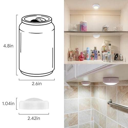 Aokpsrt Puck Lights with Remote Control, 16 Color Changeable Wireless LED Light,Under Cabinet Lights, Battery Operated Light with Dimmer & Timmer Great for Closet, Bedroom,Kitchen(12 Packs) - 12 Packs - White thumbnail 6